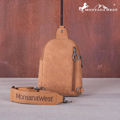 MW1137-210  Montana West Embroidered Cut-out Boot Scroll Sling Bag