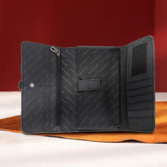 MW1143G-8317W  Montana West Cut-Out/Buckle Collection Concealed Carry Tote Wallet Set - Black
