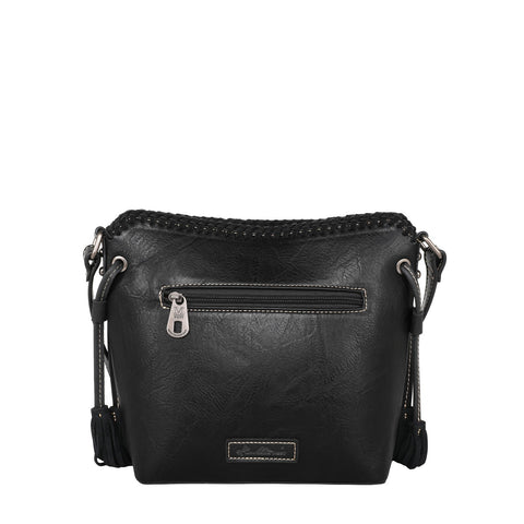 MW1218-8360 Montana West Tooled Collection Saddle Bag - Black