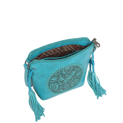 MW1218-8360 Montana West Tooled Collection Saddle Bag - Turquoise