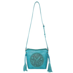 MW1218-8360 Montana West Tooled Collection Saddle Bag - Turquoise