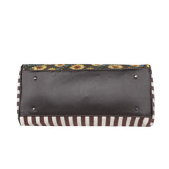 ABDF-1003YL (ABA-1003YL)  Montana West Leopard Sunflower Print Canvas Weekender Bag