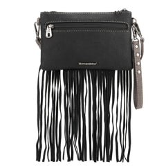 MW1237-181 Montana West Fringe Collection Clutch/Crossbody - Black