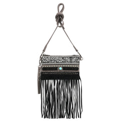 MW1237-181 Montana West Fringe Collection Clutch/Crossbody - Black