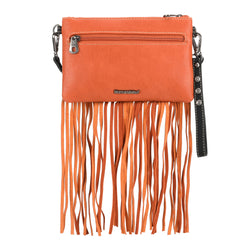 MW1237-181 Montana West Fringe Collection Clutch/Crossbody - Orange