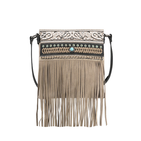 MW1237G-9360 Montana West Fringe Collection Concealed Carry Crossbody - Khaki