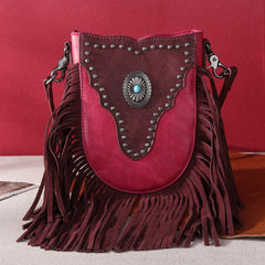 MW1243-8366 Montana West  Fringe Concho Crossbody