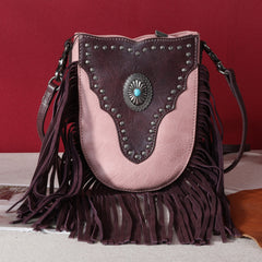 MW1243-8366 Montana West  Fringe Concho Crossbody