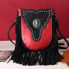 MW1243-8366 Montana West  Fringe Concho Crossbody