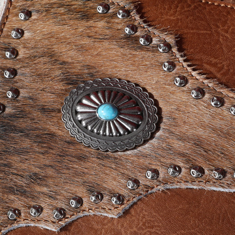 MW1243-8369 Montana West Hair-On Cowhide Fringe Crossbody