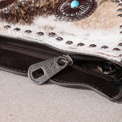 MW1243-8369 Montana West Hair-On Cowhide Fringe Crossbody