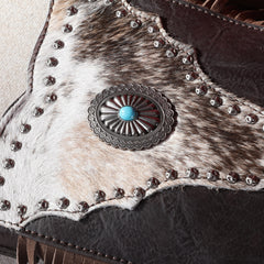 MW1243-8369 Montana West Hair-On Cowhide Fringe Crossbody