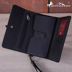 MW1252-W018 Montana West Embroidered Buckle Collection Wallet