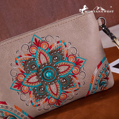 MW1258-181 Montana West  Embroidered Tribal Mandala Collection Clutch/Crossbody