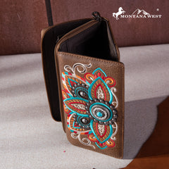MW1258-W010 Montana West Embroidered Tribal Mandala Collection Wallet