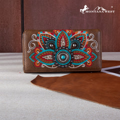 MW1258-W010 Montana West Embroidered Tribal Mandala Collection Wallet