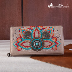 MW1258-W010 Montana West Embroidered Tribal Mandala Collection Wallet