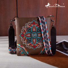 MW1258G-9360 Montana West Embroidered Tribal Mandala Concealed Carry Crossbody