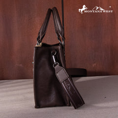 MW1259-8120  Montana West Feather Collection Tote/Crossbody