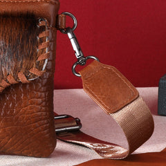 MW1268-181  Montana West Hair-On Cowhide Croc Embossed  Clutch/Crossbody