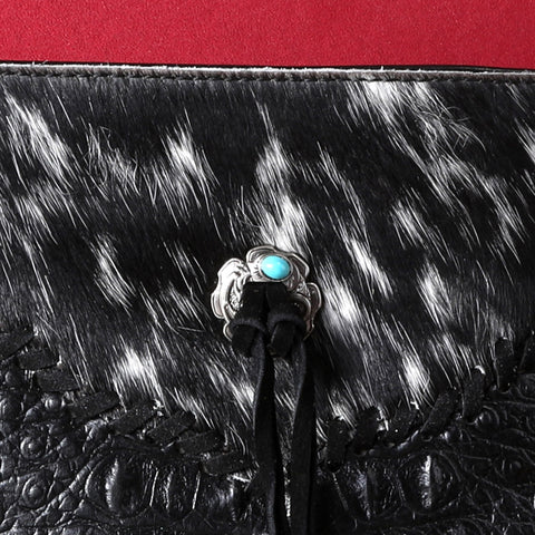 MW1268-8360   Montana West Hair-On Collection Crossbody - Black