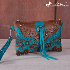 MW1269-181 Montana West  Embroidered Scroll Cut-out Collection Clutch/Crossbody