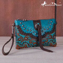 MW1269-181 Montana West  Embroidered Scroll Cut-out Collection Clutch/Crossbody