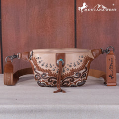 MW1269-194  Montana West Embroidered Scroll Cut-out Collection Belt Bag