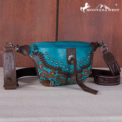MW1269-194  Montana West Embroidered Scroll Cut-out Collection Belt Bag