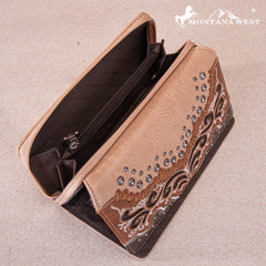 MW1269-W010 Montana West Embroidered Scroll Cut-out Collection Wallet