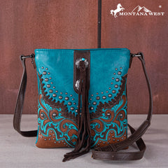 MW1269G-9360  Montana West Embroidered Scroll Cut-out Collection Concealed Carry Crossbody
