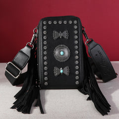 MW1270-183A Montana West  Fringe Mariposa Concho Collection Phone Wallet/Crossbody