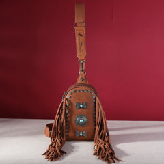 MW1270-210 Montana West Fringe Mariposa Concho Collection Sling Bag