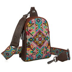MW1278-2101 Montana West Embroidered  Collection Sling Bag