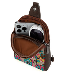 MW1278-2101 Montana West Embroidered  Collection Sling Bag
