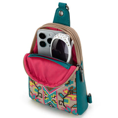 MW1278-2101 Montana West Embroidered  Collection Sling Bag