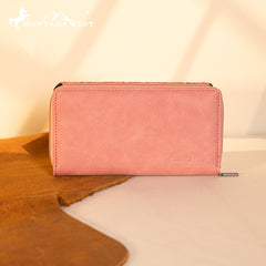 MW1279G-8119WPK Montana West Embroidered Collection Concealed Carry Tote Wallet Set -Pink