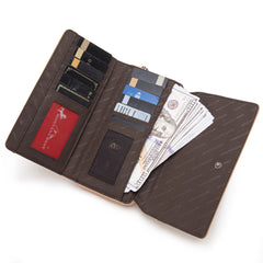 MW1281-W010 Montana West Embroidered Wallet -Tan