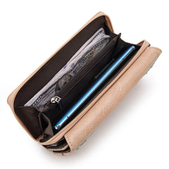 MW1281-W010 Montana West Embroidered Wallet -Tan