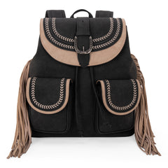 MW1289-9110WBK  Montana West Fringe Buckle Collection Backpack Wallet Set-Black