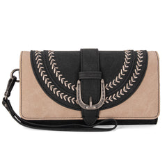 MW1289-9110WBK  Montana West Fringe Buckle Collection Backpack Wallet Set-Black