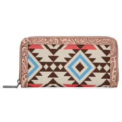 MW1292G-8110WPK   MW1292G-8110 Montana West Aztec Tapestry Concealed Carry Tote Wallet Set-Pink