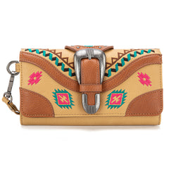 MW1294G-8110WBR   Montana West Buckle Collection Concealed Carry Tote  Wallet Set - Brown