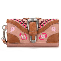MW1294G-8110WPK   Montana West Buckle Collection Concealed Carry Tote  Wallet Set - Pink