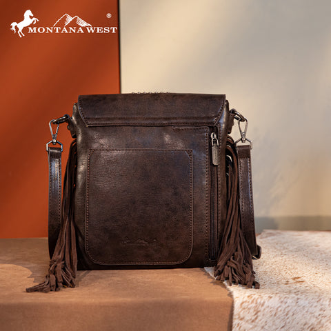 MW1299G-9360 Montana West Tooled Fringe Collection Concealed Carry Crossbody