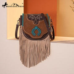 MW1302-8360 Montana West Concho Fringe Collection Saddle Bag/Crossbody