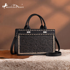 MW1323-8011  Montana West Tooled Collection Tote/Crossbody