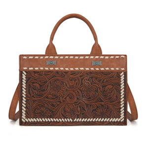 MW1323-8011 Montana West Tooled Collection Tote/Crossbody