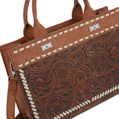 MW1323-8011  Montana West Tooled Collection Tote/Crossbody