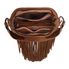 MW1323G-918  Montana West Tooled Fringe Collection Hobo Shoulder Bag